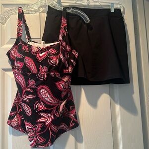 Lands end bathing suit, tank and skirt combo.